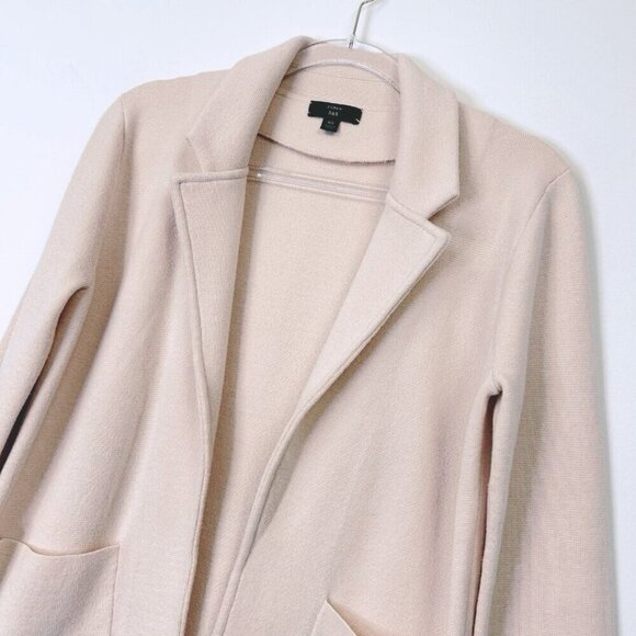 J Crew Sweater Knit Blazer Jacket Women’s Size XS Light Pink Open Front - Picture 2 of 9